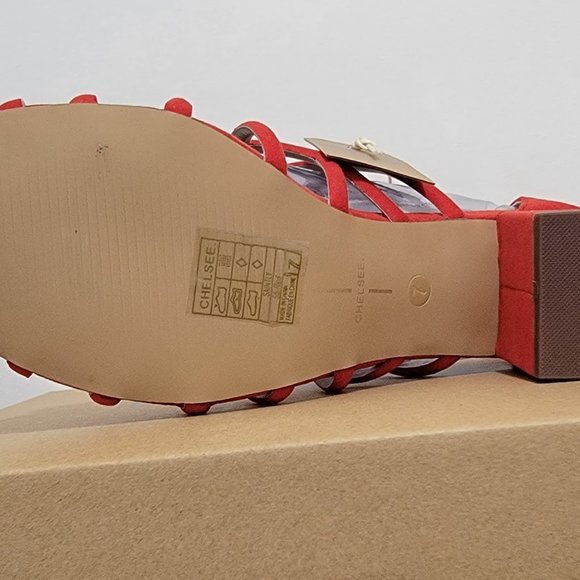 Chelsee Red Sandals - Picture 2 of 3